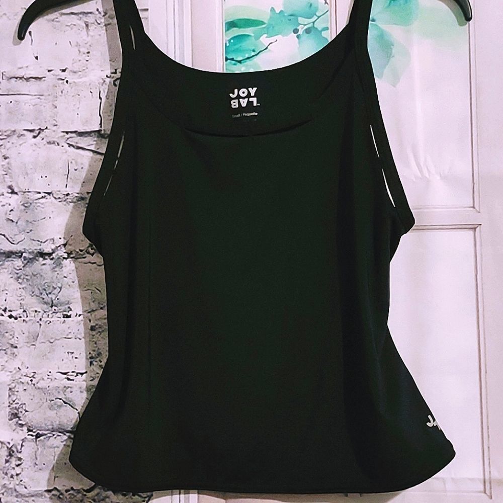 Joy Lab Athletic Black Tank Ballet Core Open Mesh Back Size S